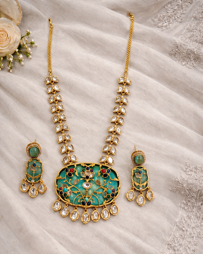 Vintage-Inspired Statement Kundan Necklace Set-G352100