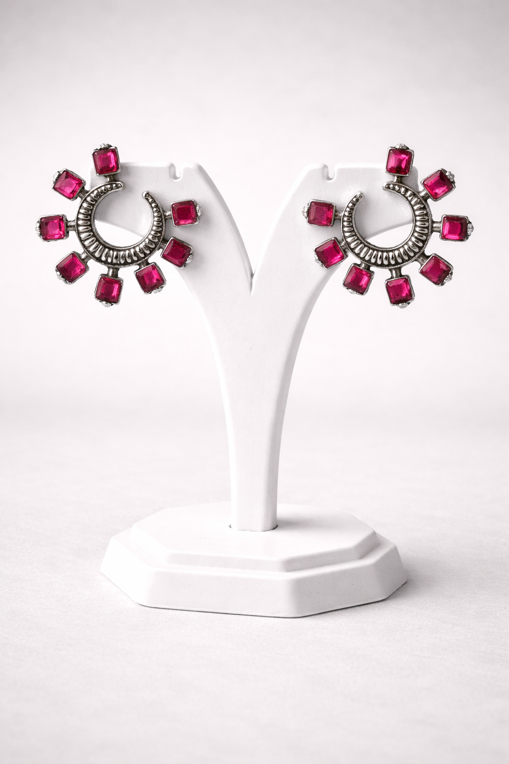 Oxidized Silver Earings Stands-G35350