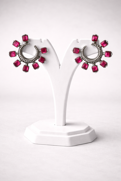 Oxidized Silver Earings Stands-G35350