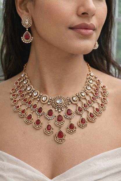 Rubnaa Bridal Diamond Necklace Set