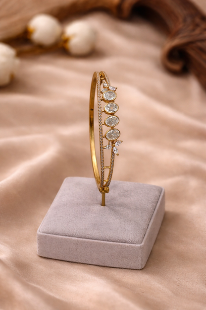 Delicate Moissanite Cuff/kada