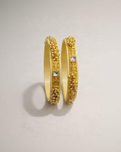 Ivory Gold Traditional Ghungroo Bangle-G351200