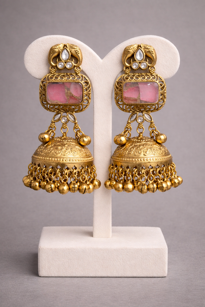 Kashmiri Handmade Gold Toned Earrings (Copy)-G351100