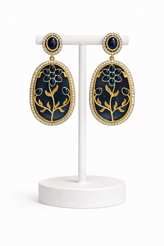 Regal Blue Sabyasachi Dangle Earrings-G351100