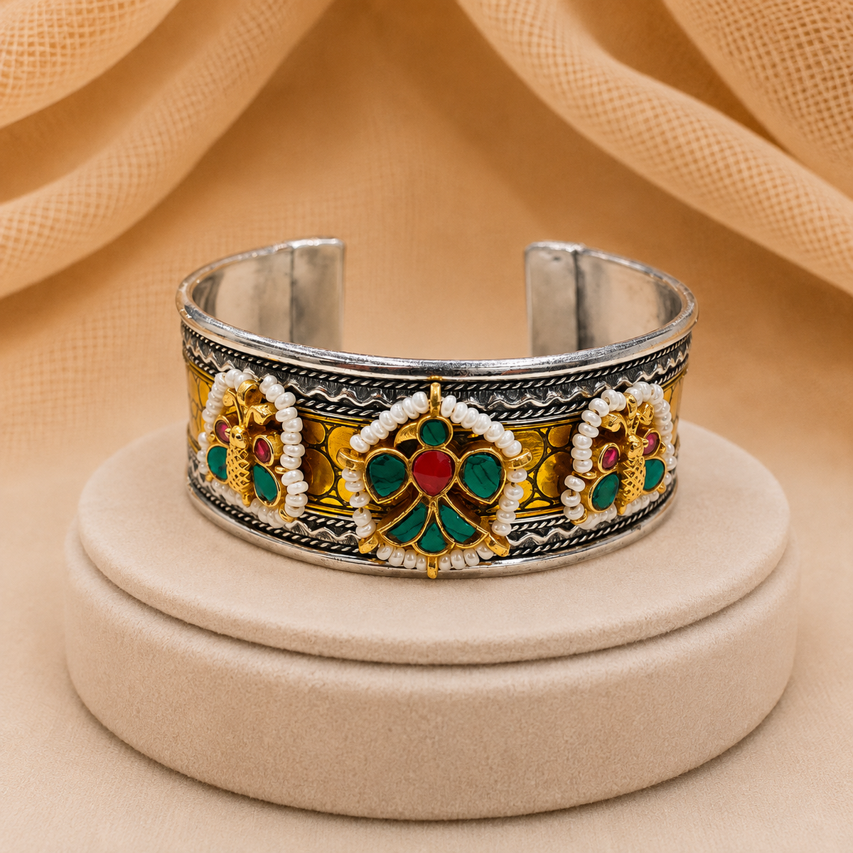 Oxidised Dual Tone Kada Bangles-G761100