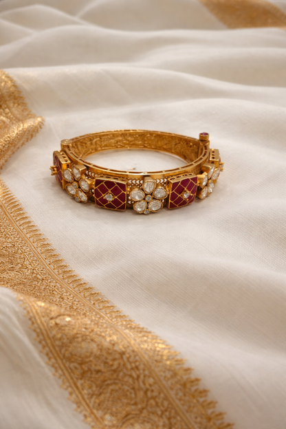 Mossonite Ruby Bangles kada Bracelet