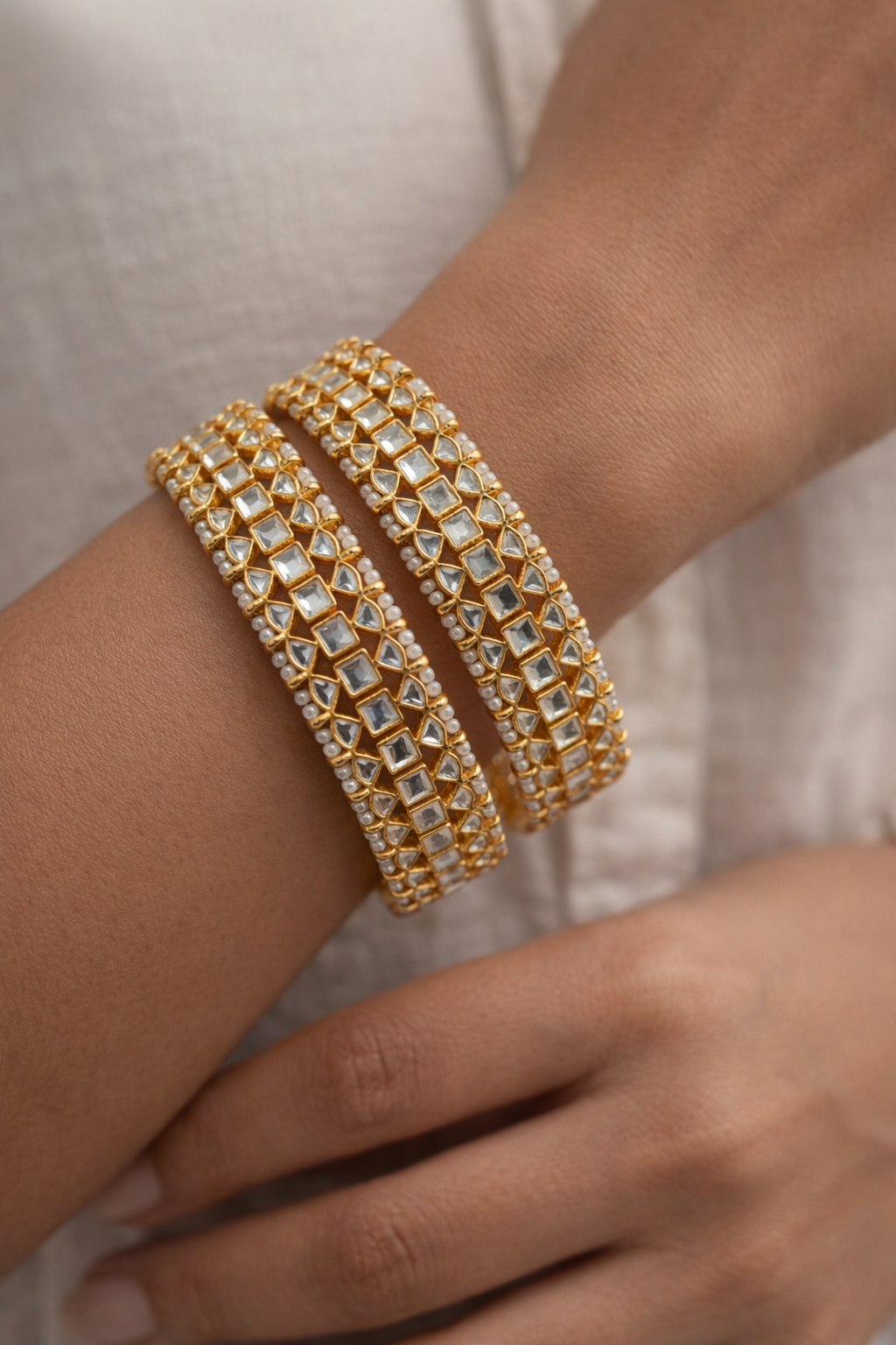 Jadav Kundan Heritage Bangles(Set of 2)