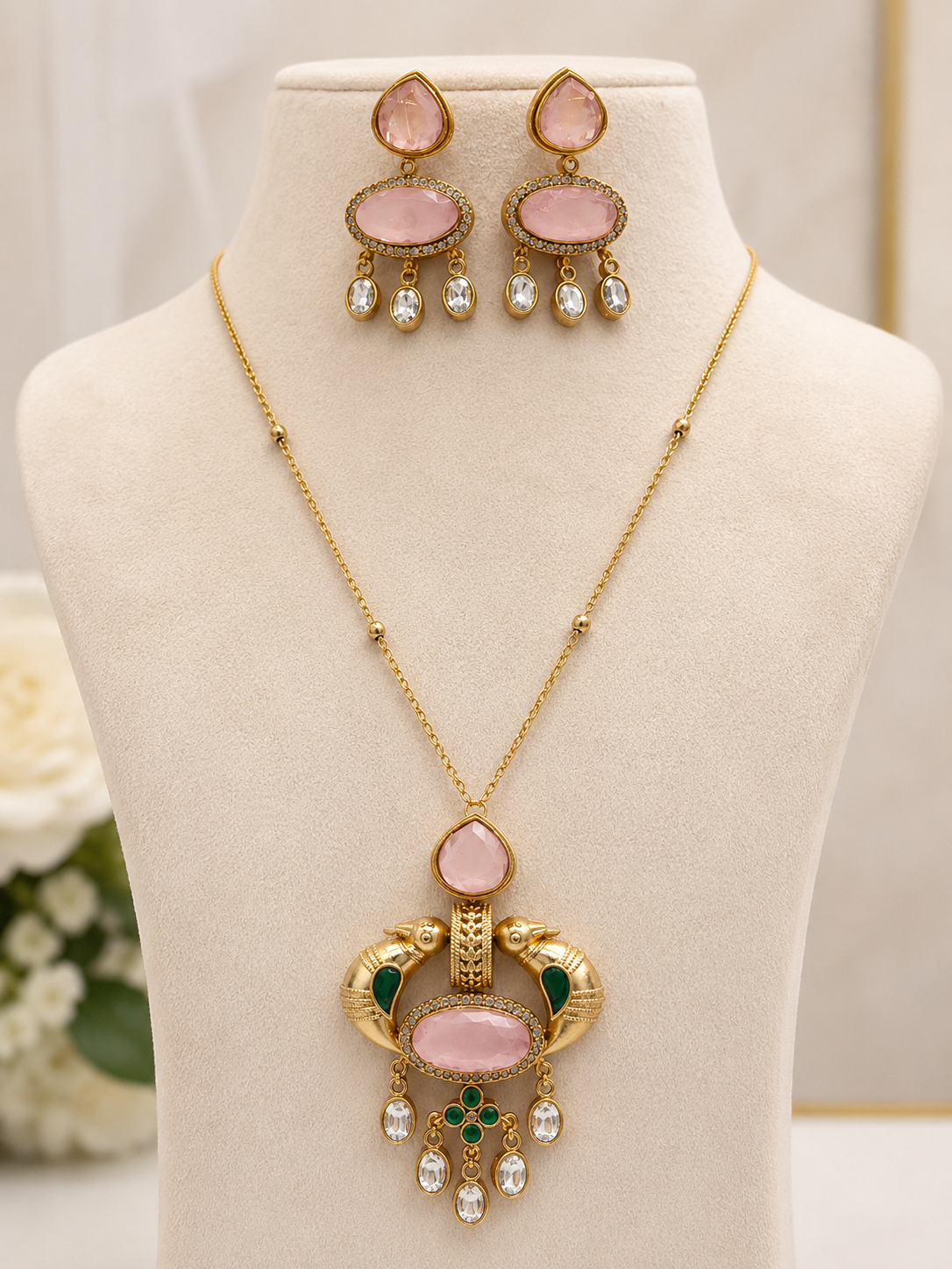 Victorian Polki Pendant Set-G453700