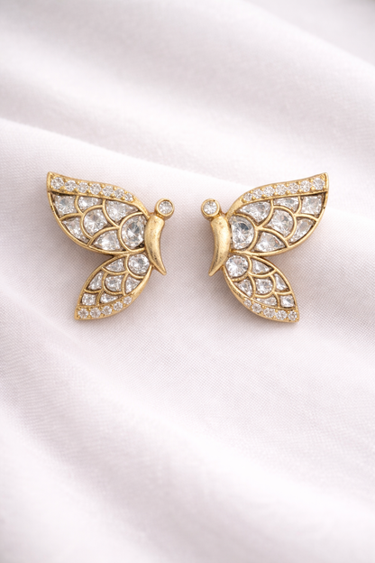 Butterfly Jadau Kundan Studs-G35900