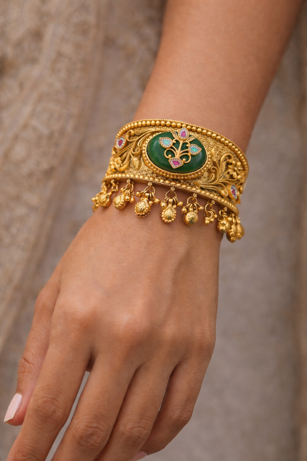 Gold Plated Rajwadi Bangles(Set of 2)