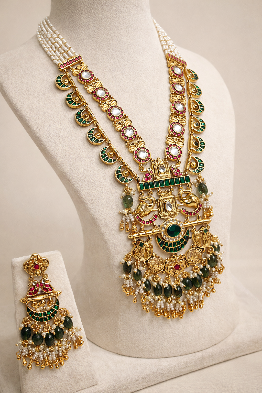 Maharani Real Jadav Heritage Long Necklace set