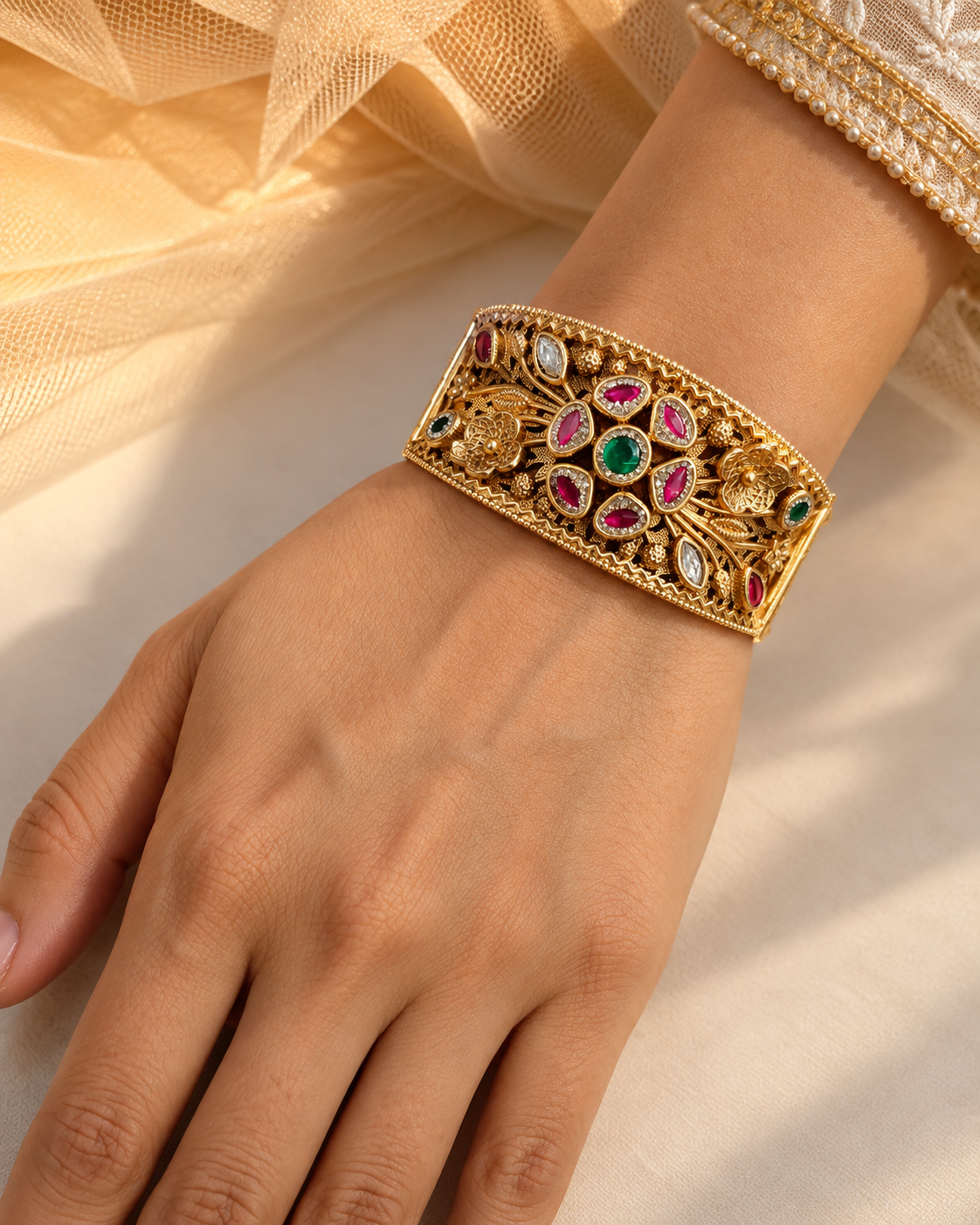 Gold plated Haritage Kada Bangles (Set of 1)