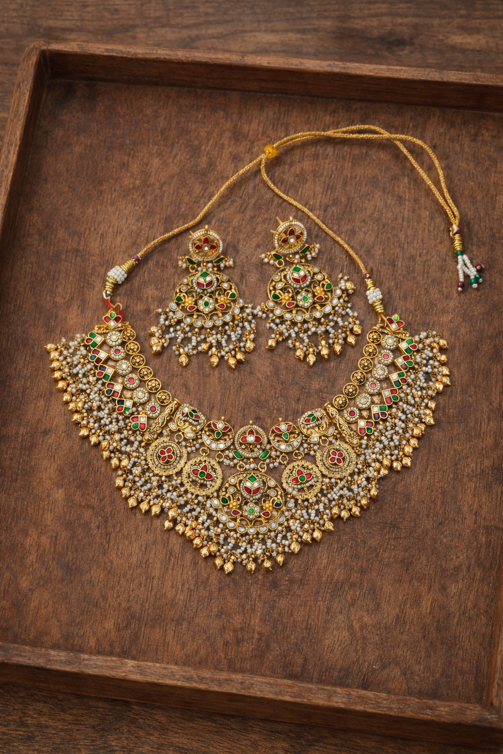 Bridal Temple Design Heritage Kundan Choker Set