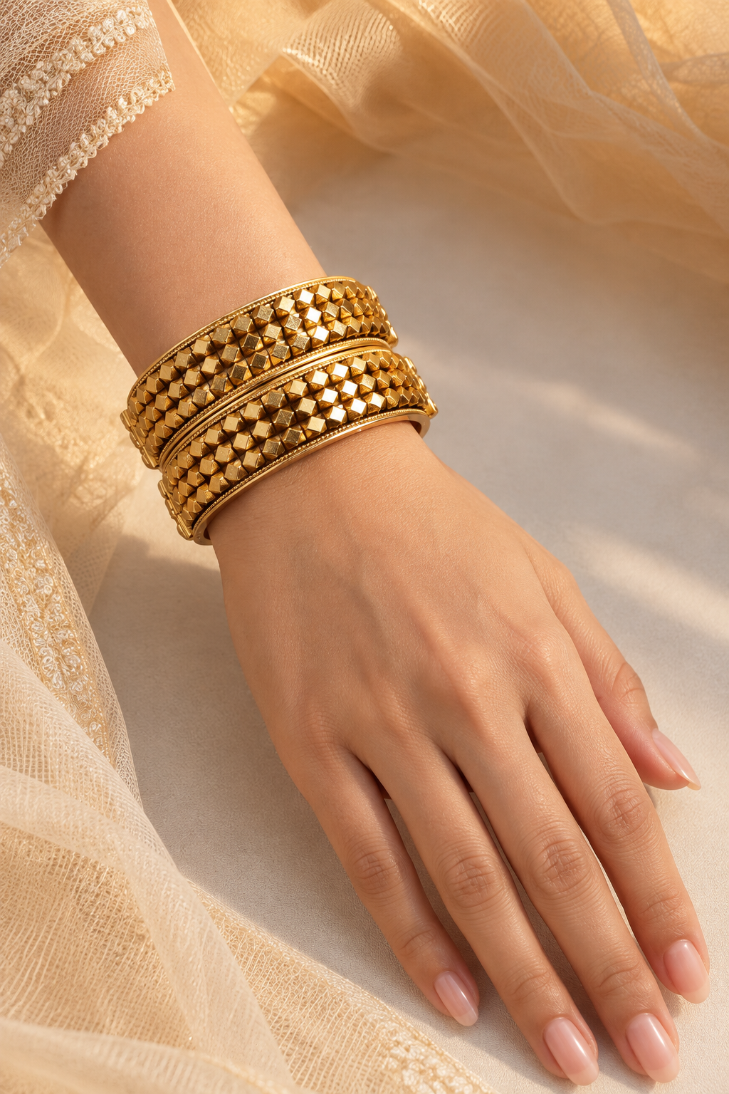Gold plated Chandan Bangles(Set of 2)-