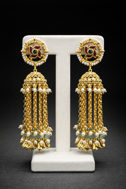 Heritage Jadav Gold-Plated   Jhumka Earrings-G352000