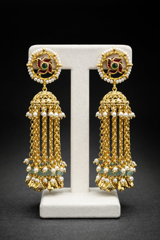 Heritage Jadav Gold-Plated   Jhumka Earrings-G352000