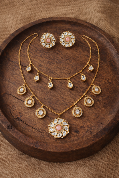 Gold-Plated Mossonite Necklace Set