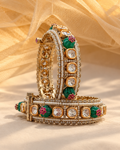 Moissanite Jadau Kada Bangles-BGL2324