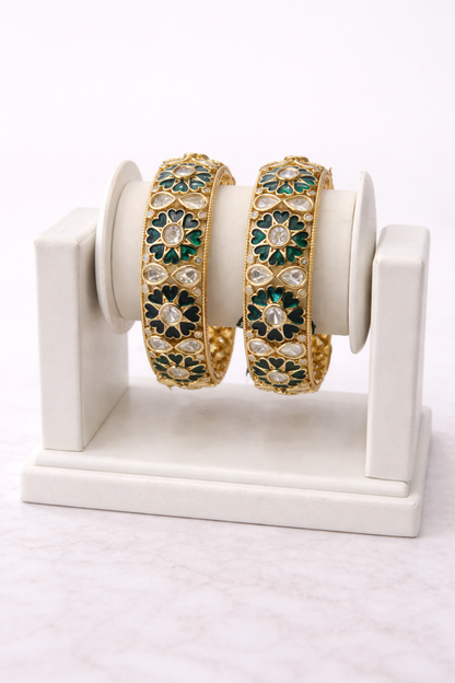 Meenakari Kundan Bangles (Set of 2)