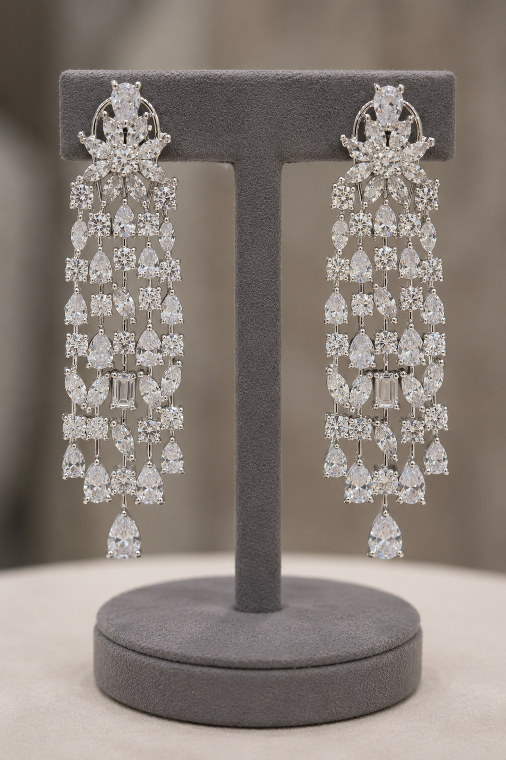 Radiant Tiered Diamond Statement Necklace-G75