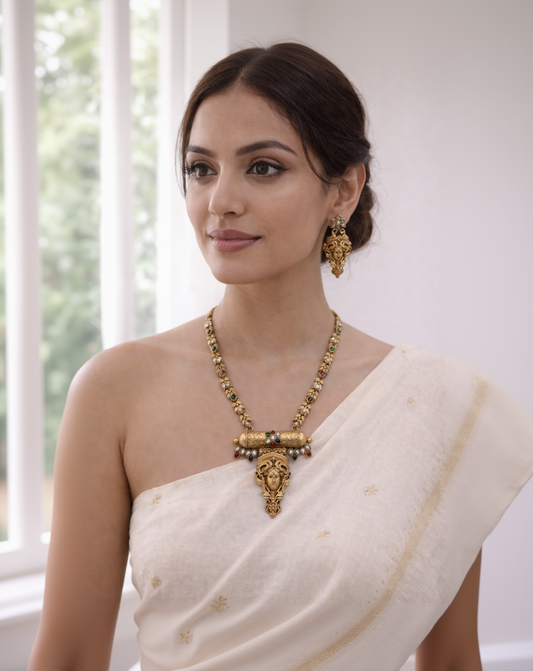 Fusion Victorian-Tone Temple Jewelry Necklace Set-G351800