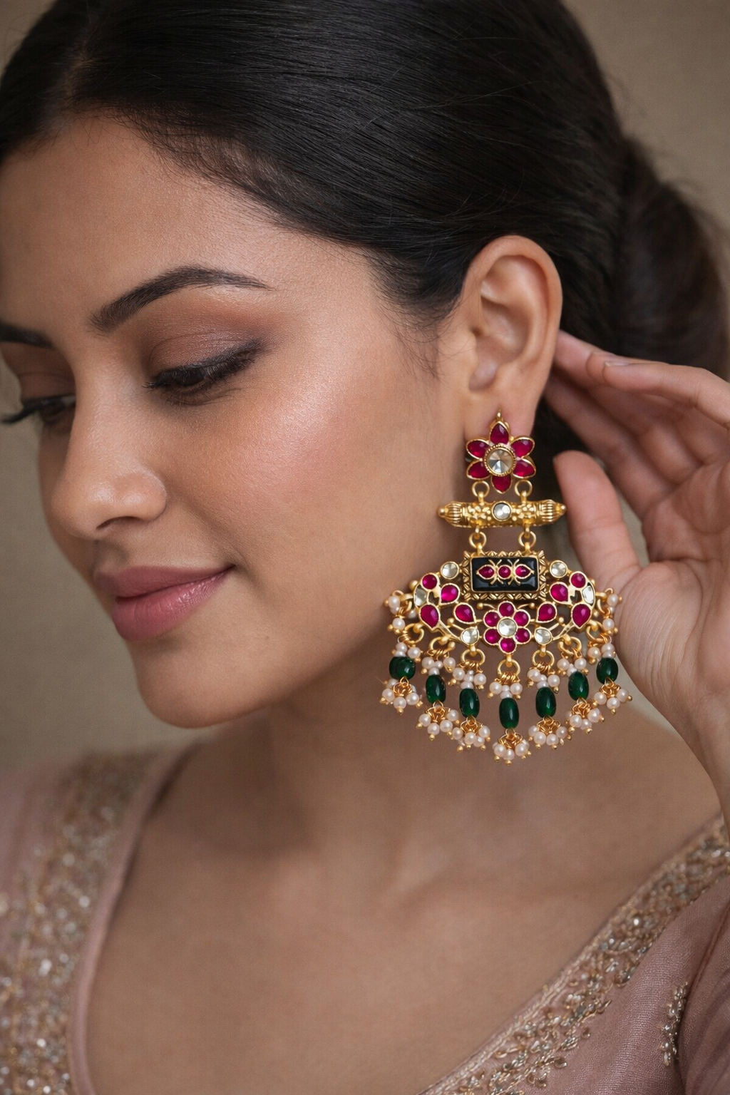 Peacock Heritage Jadau Earrings