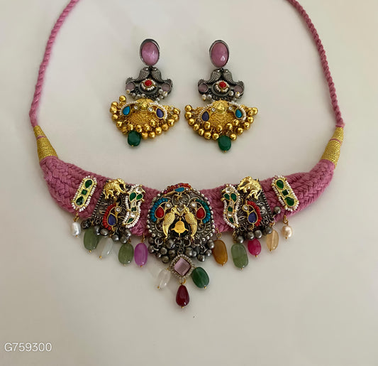 Pachi Kundan Choker Necklace Set -G359100