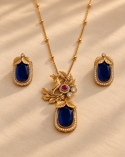 Royal Blue Pendant Set-PS2305