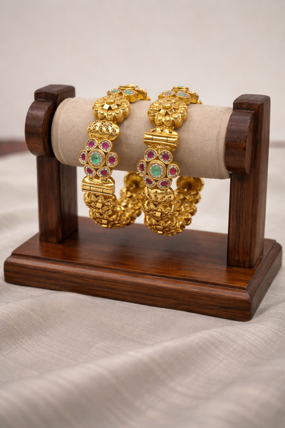 Gold Plated Heritage Bangle(Set of 2)