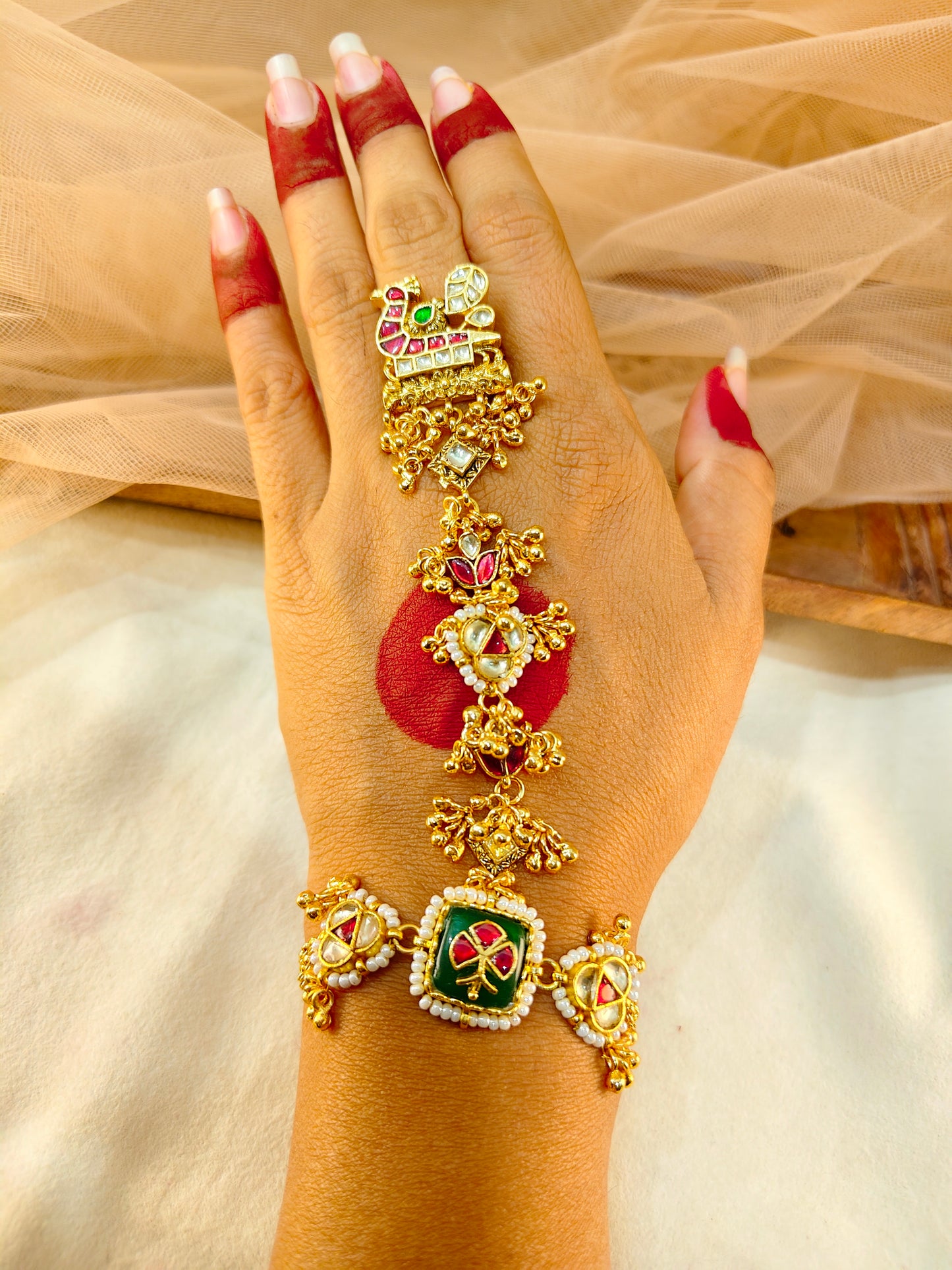 Jadau Kundan Hath phool/Hath Pocha(1-Ps)-G353000