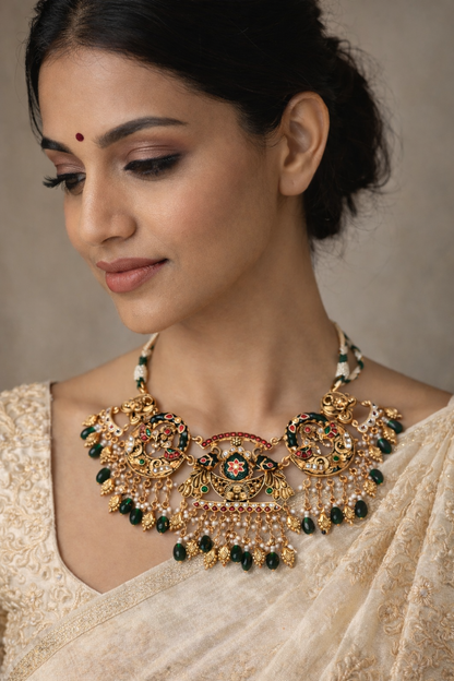 South Indian Bridal Temple Choker Set for Weddings & Festivals