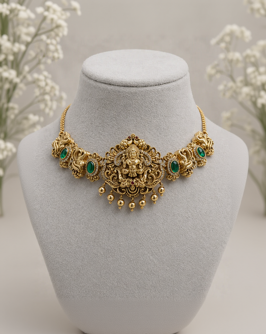 Antique Lakshmi Motif Choker Set-G352600