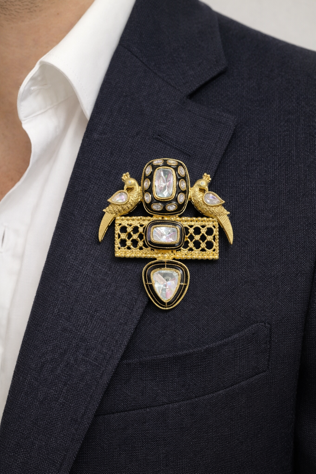 Twin Peacock Royale Brooch-G351800