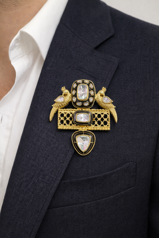 Twin Peacock Royale Brooch-G351800