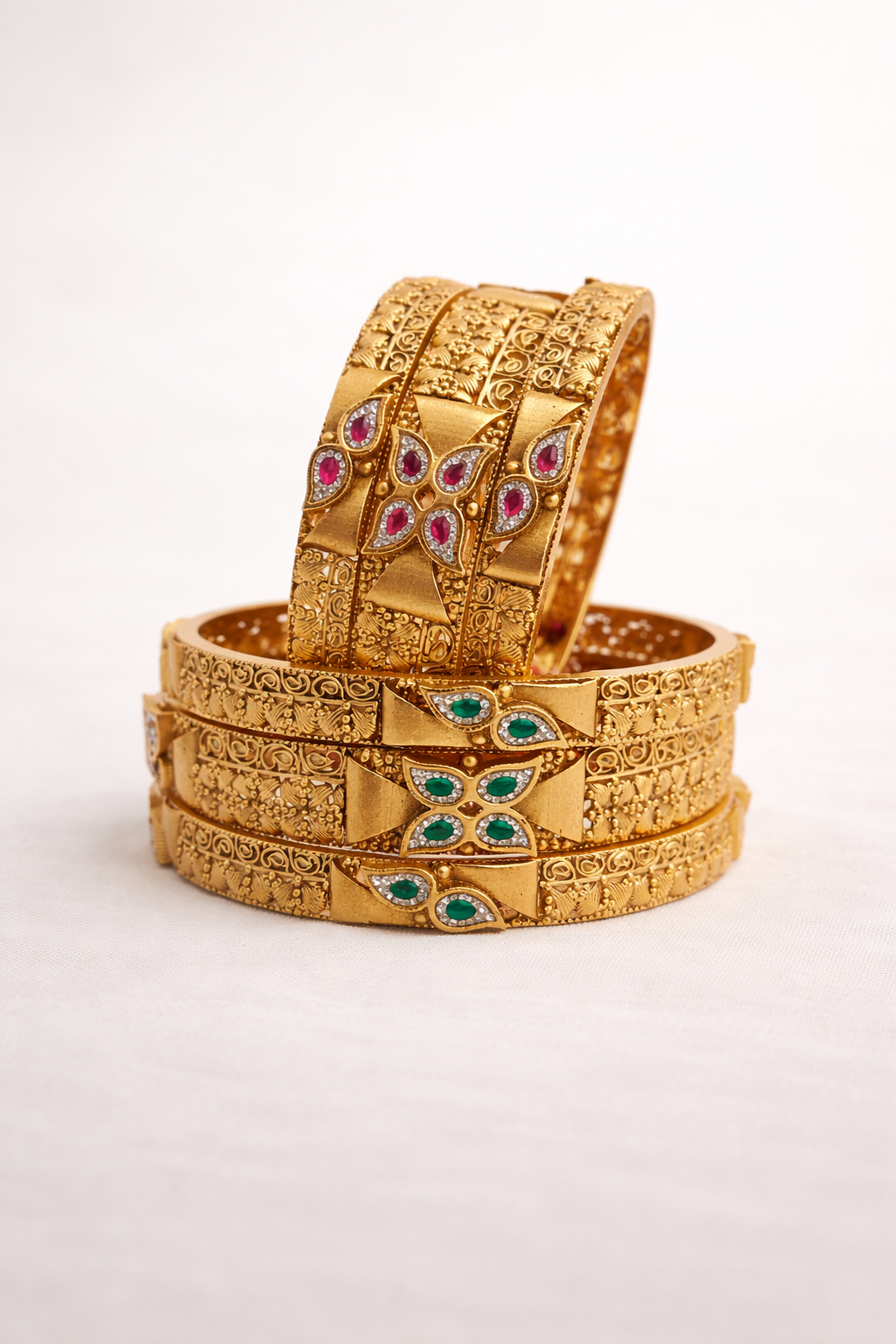 Gold Plated Bangles(Set of 6)