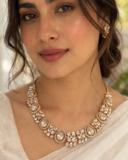 Kundan & Stone Necklace Set-G354800