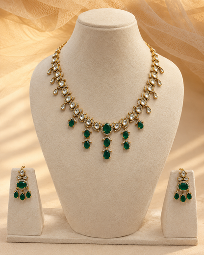 Moissanite Choker Necklace Set-NK2329