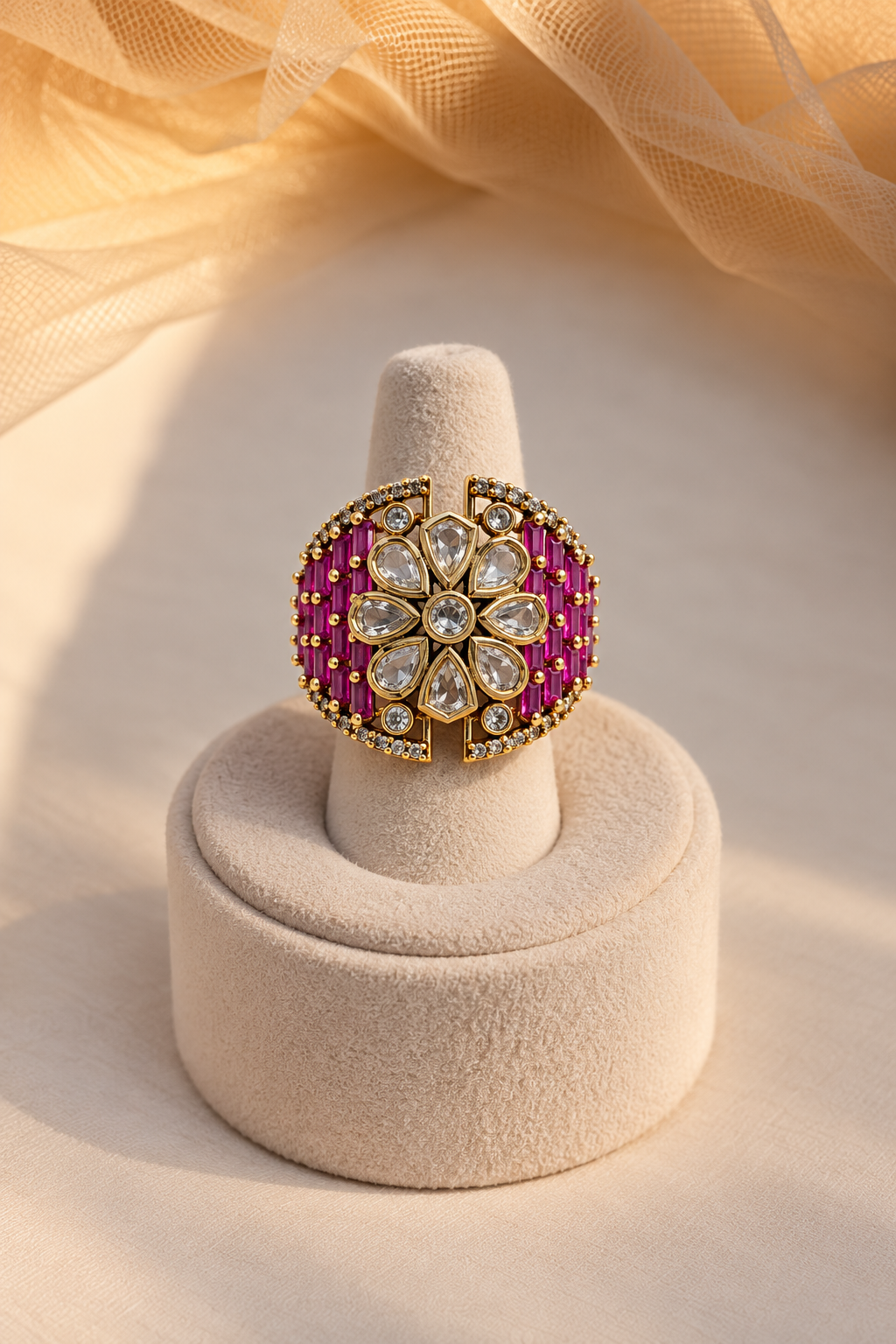 Ruby Moissanite Ring-02138