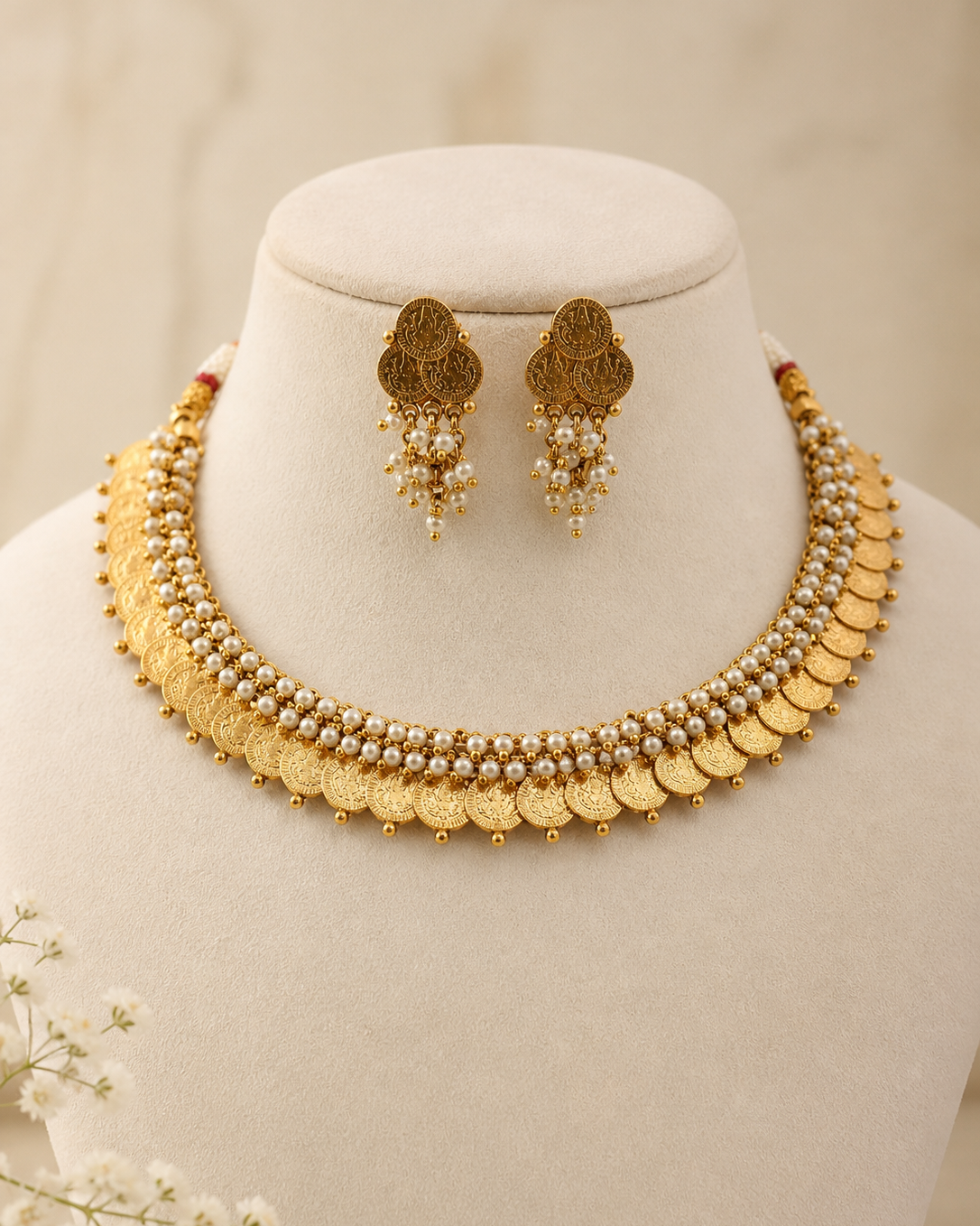 Lakshmi Coin Choker Necklace Set-G751300