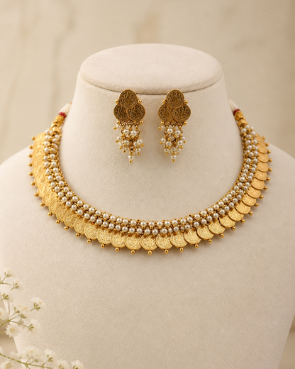 Lakshmi Coin Choker Necklace Set-G751300