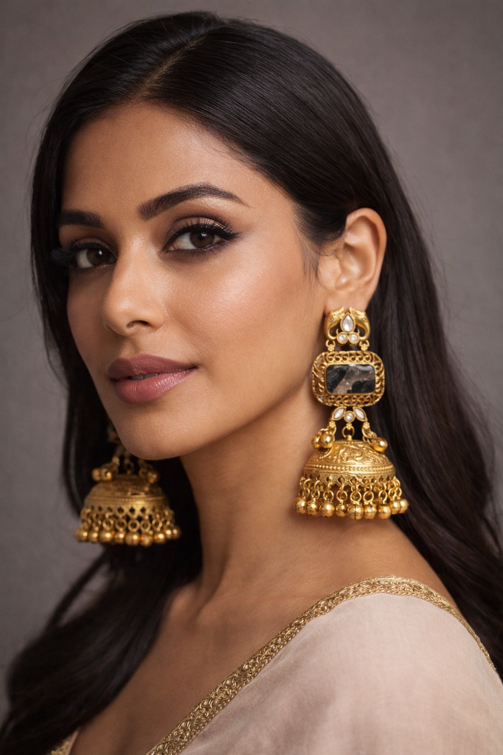 Kashmiri Handmade Gold Toned Earrings (Copy)-G351100