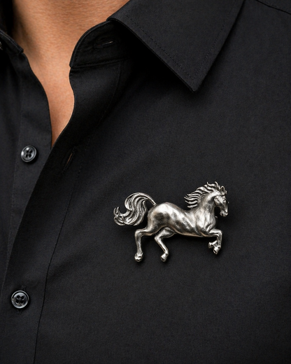Silver Wild Horse Brooch-G75600