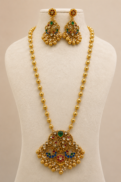 Jadau Long Necklace Set-G456800