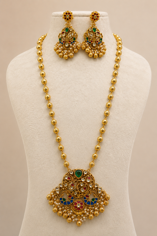 Jadau Long Necklace Set-G456800