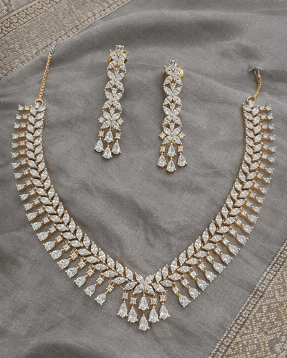 American Diamond Zirconia Necklace Set-G353100