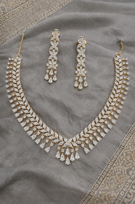 American Diamond Zirconia Necklace Set