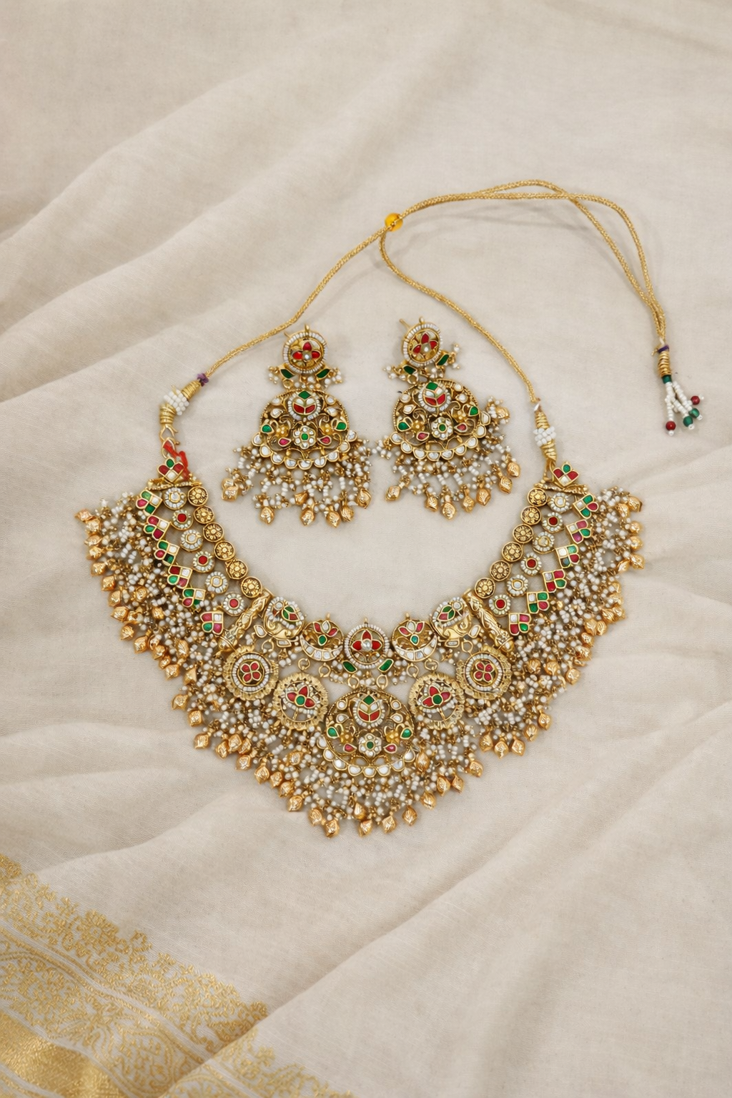 Bridal Temple Design Heritage Kundan Choker Set