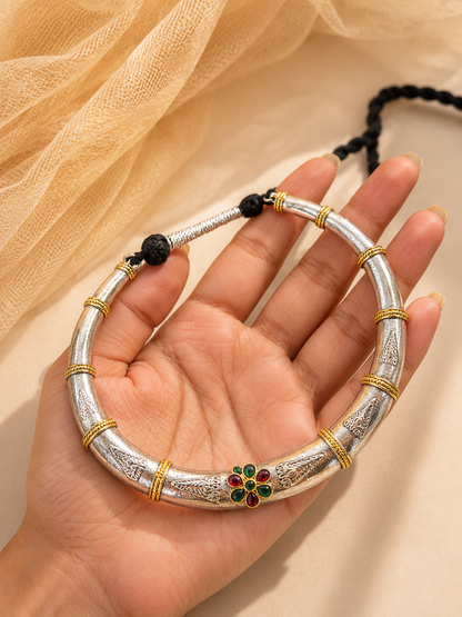 Oxidised Haasli necklace set-G351000