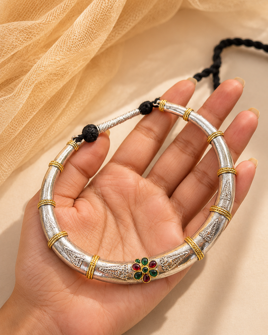 Oxidised Haasli necklace set-G351000