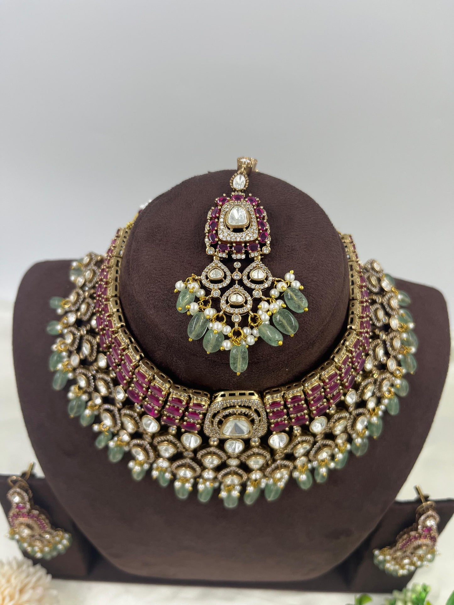 Ruby Reina Moissanite Kundan Necklace